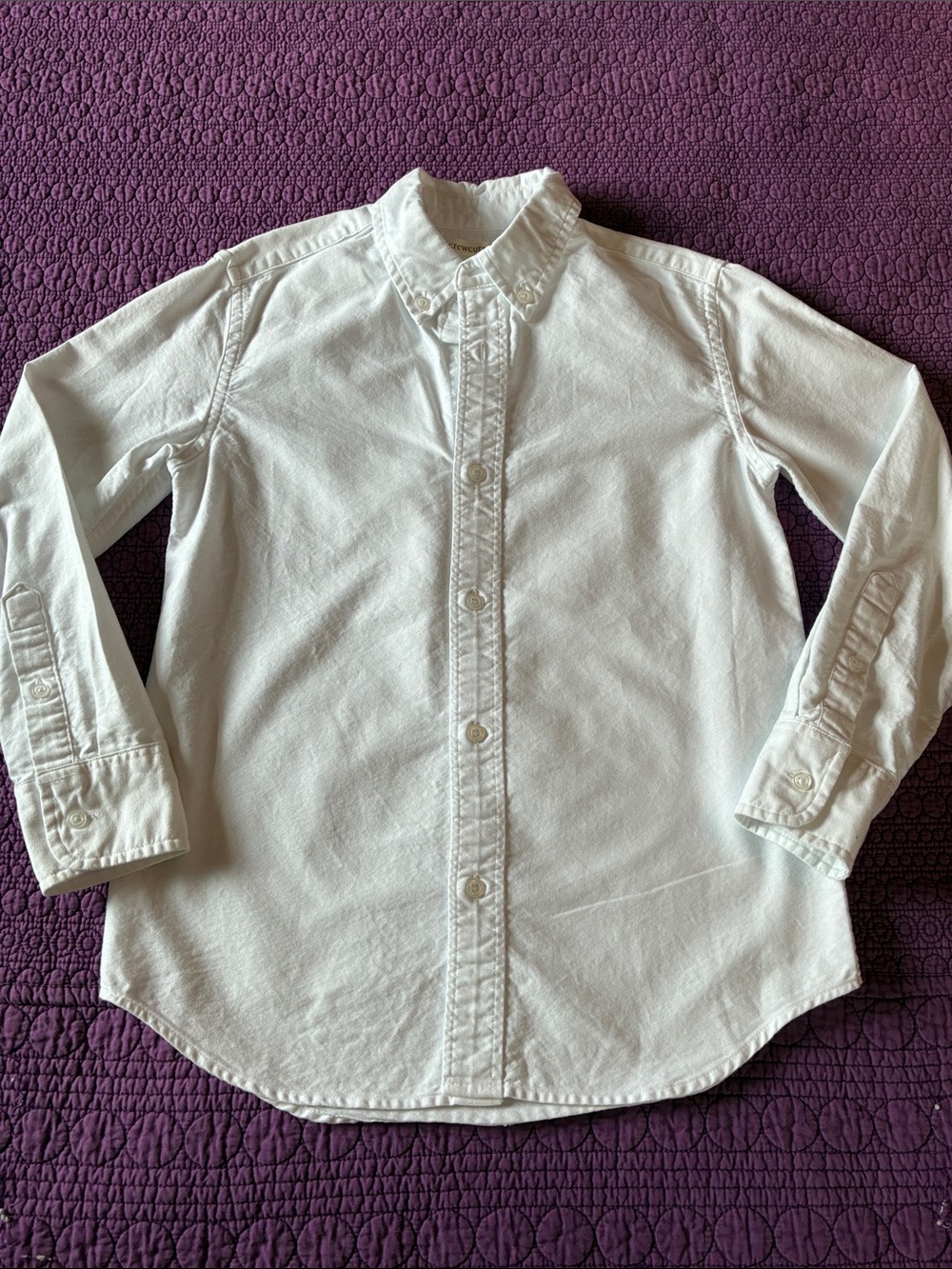 Crewcuts Kids White Long-Sleeve Button-Up Shirt Size 8